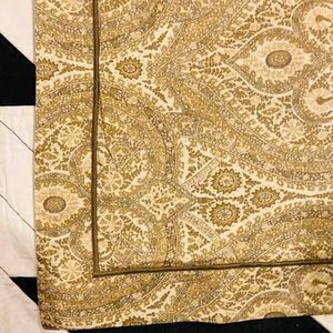 Restoration Hardware 2 Paisley pattern euro square pillowcases shams tan w/ blue
